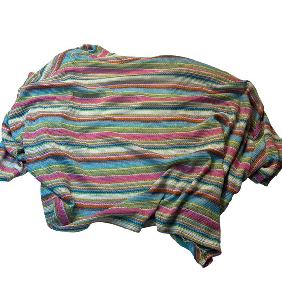 A free Colorful Striped Knit Cardigan Sweater 1X By Andrée - Picture 5 of 6